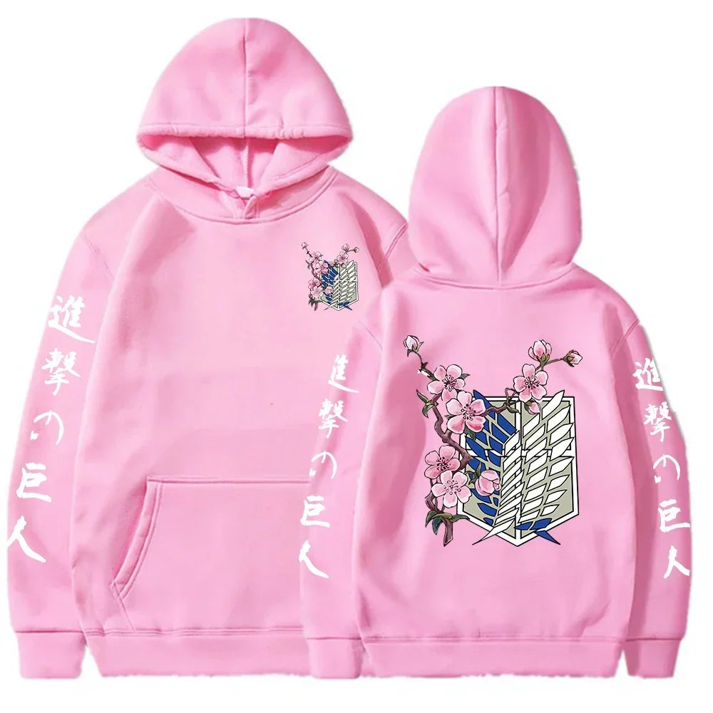 Hot Anime Attack on Titan Wings of Liberty Sakura Wings of  MenSweatshirt Streetwear Print Autumn Fleece Hoodies