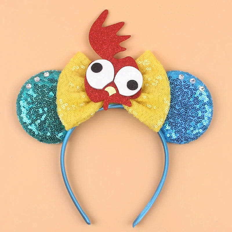2025 New Style Mickey Minnie Ear Headband Sequin Bows Girl Adult Kids Halloween Party Cosplay Hair Accessories Princess Hairband