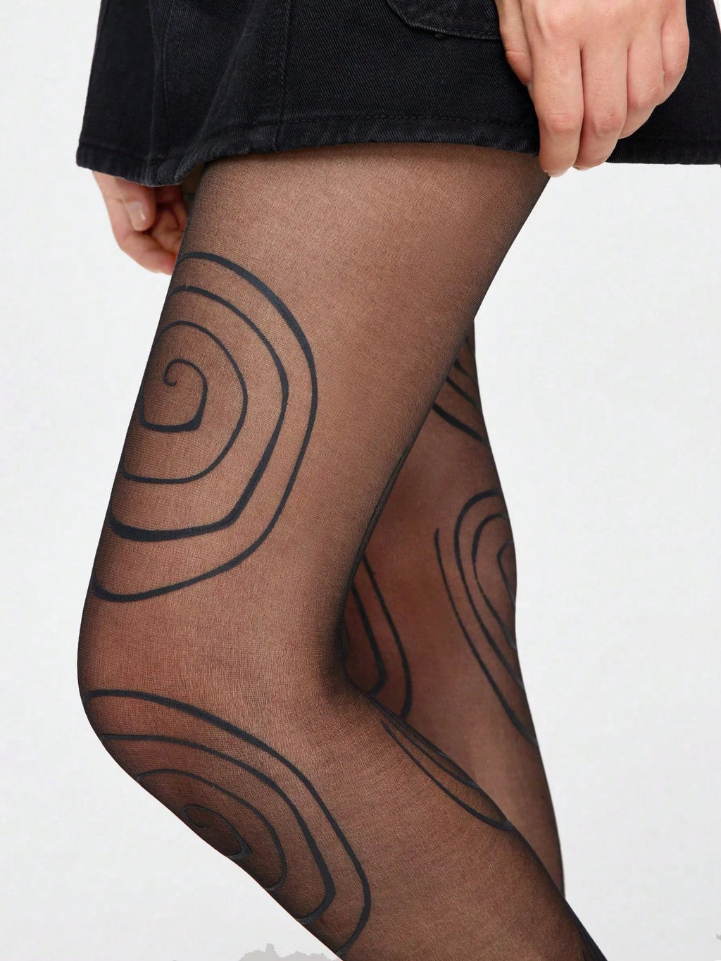 1 Fashionable and Sexy Circle Printed Silk Stocking, Women's Anti Hook Silk Stocking Pantyhose