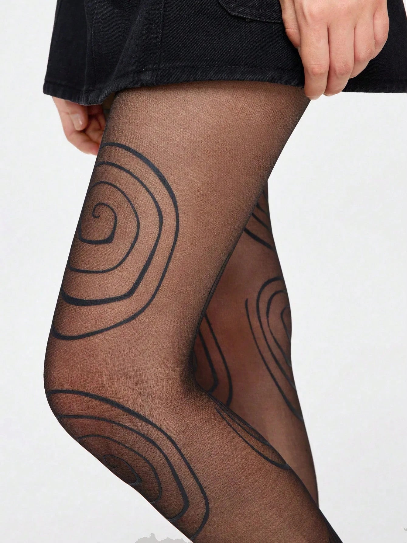 1 Fashionable and Sexy Circle Printed Silk Stocking, Women's Anti Hook Silk Stocking Pantyhose