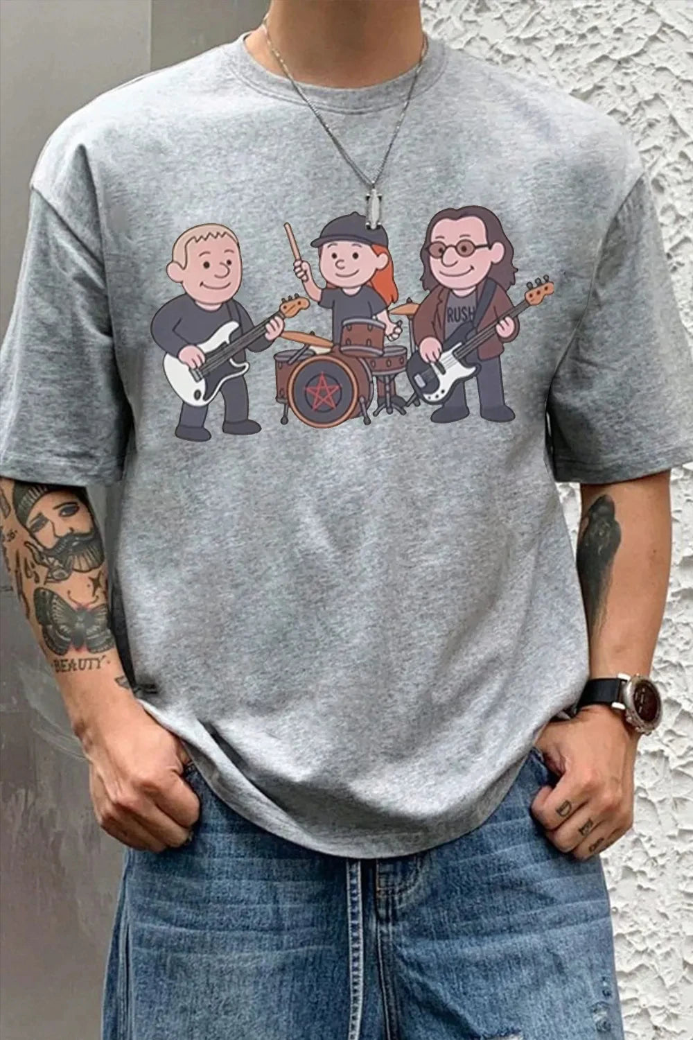 2026 Rush  Band TShirt Mens Womens Cotton Tees Summer Casual Short Sleeve Round Neck Clothing Loose Top Trend Unisex Tee