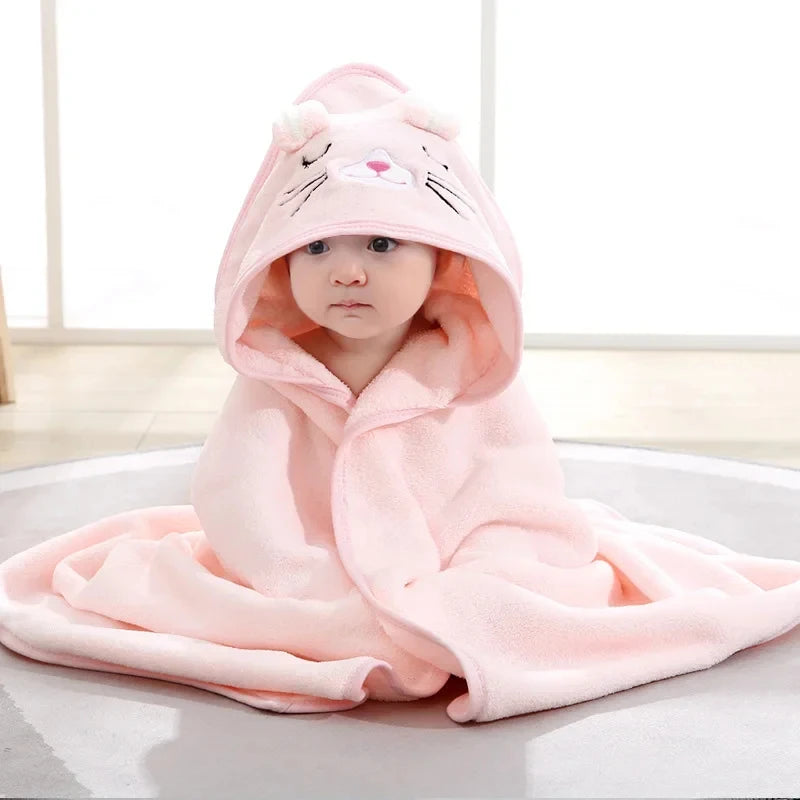 1 Baby Bath Towel Cap Animal Bath Towel Baby Blanket Bathroom Supplies