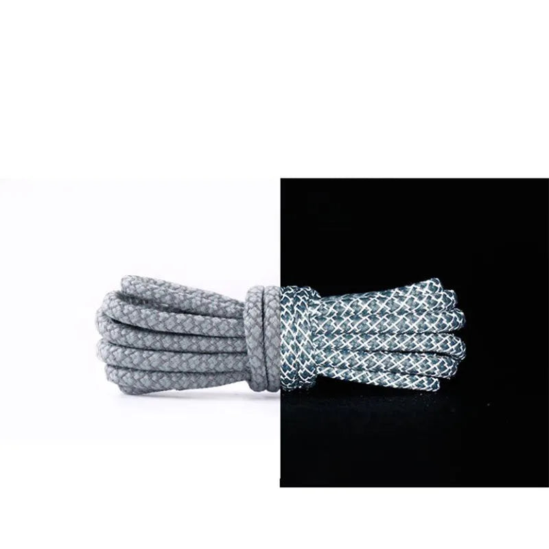 1 Pair Reflective Shoelaces Top Quality Round Rope Sports Shoe Laces Boots and Sneaker Shoelace Multi-color Length 120cm