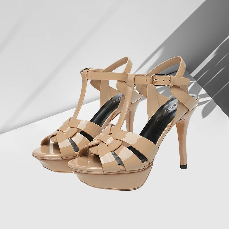 2024 New 10cm High Heel Sexy Fashion Fish Mouth Waterproof Platform Spring/Summer Fine Heel Sandals Steel Pole Dance Striptease