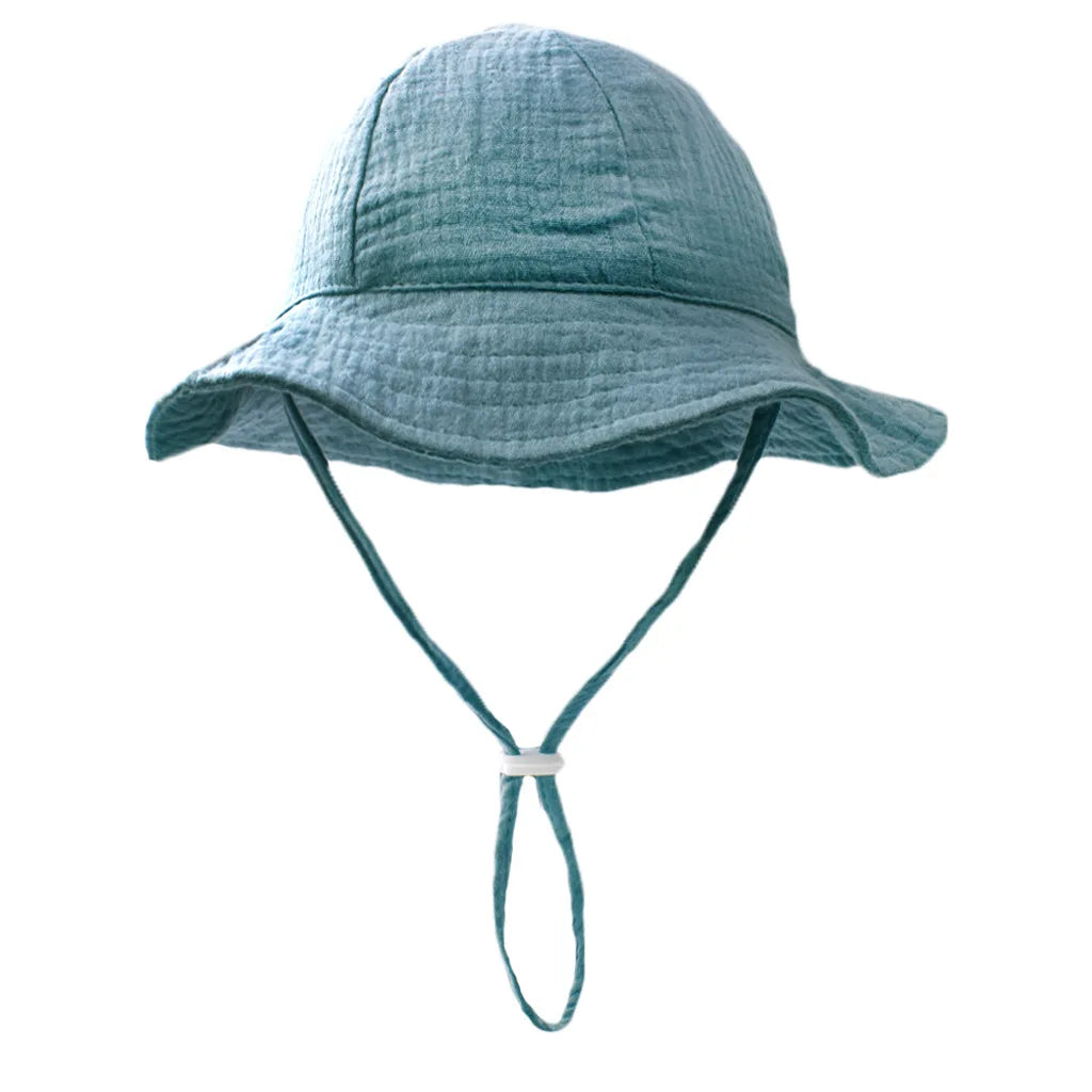Baby Cotton Bucket Hats New Children Sunscreen Outdoor Caps Boys Girls Print Panama Hat Unisex Beach Fishing Hat For 3-12 Months