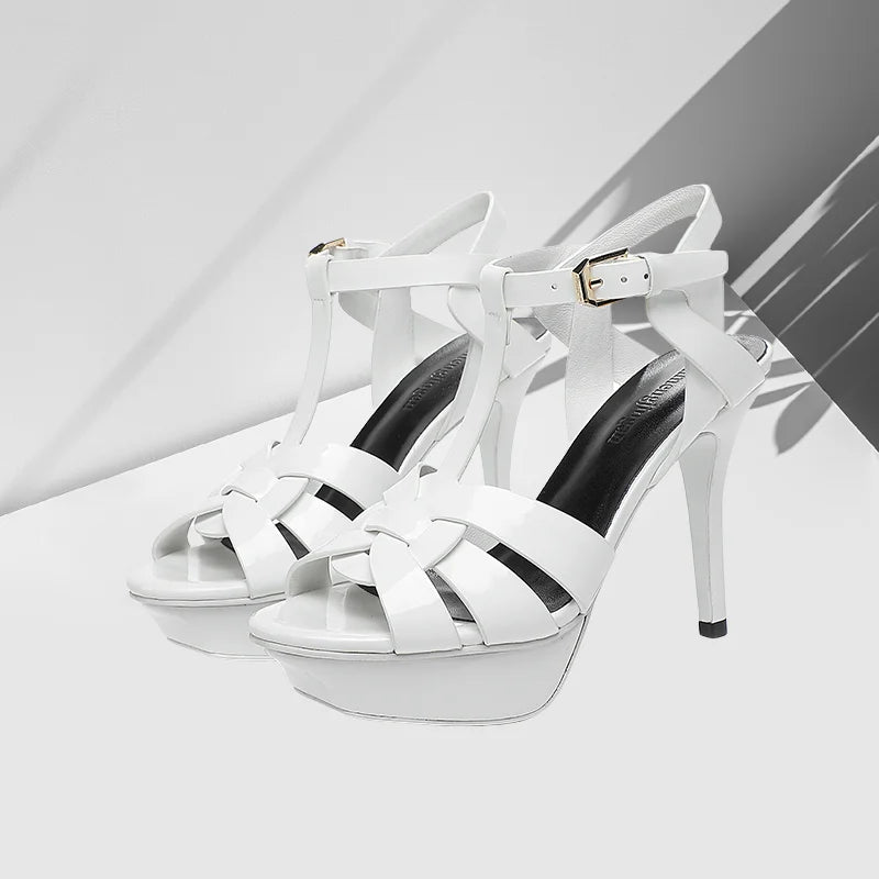 2024 New 10cm High Heel Sexy Fashion Fish Mouth Waterproof Platform Spring/Summer Fine Heel Sandals Steel Pole Dance Striptease