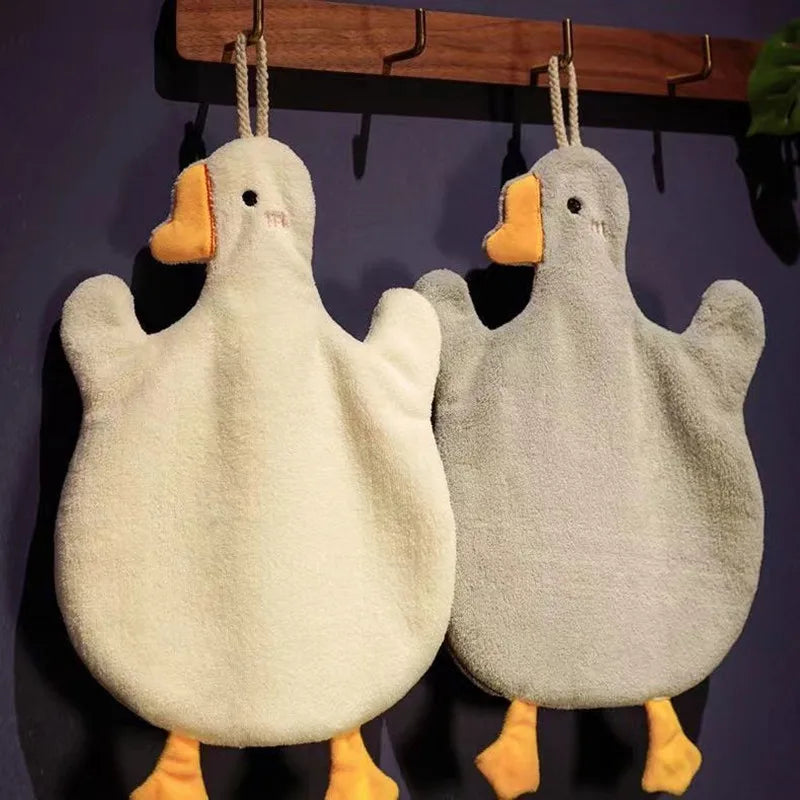 Cartoon Goose Hand Towel for Kitchen Bathroom & Toilet Super Absorbent Quick Dry Hanging Type Hardwearing