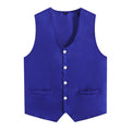 Kids Boys Girls Button Volunteer Vest Solid Color V Neck Sleeveless Waistcoat Volunteers School Camp Activities Uniform
