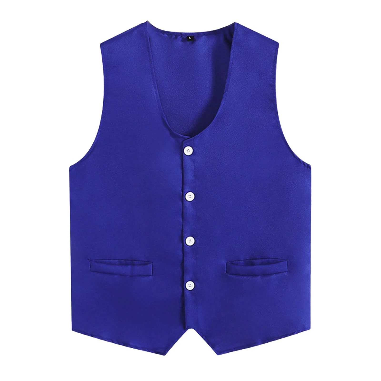 Kids Boys Girls Button Volunteer Vest Solid Color V Neck Sleeveless Waistcoat Volunteers School Camp Activities Uniform