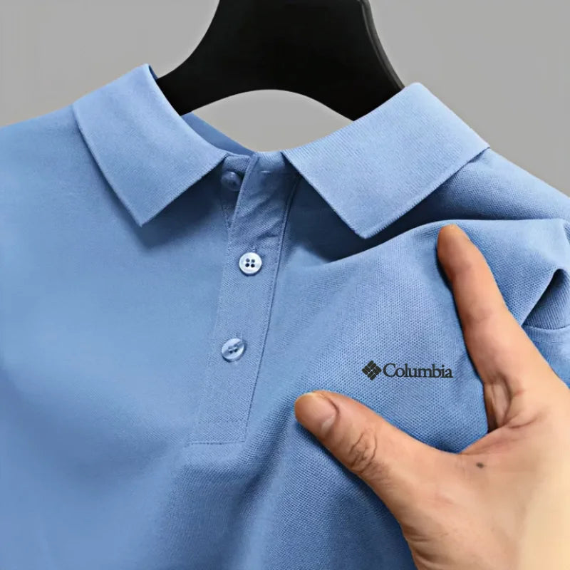 Men's short sleeved polo shirt high-end brand embroidered top 2026 summer new solid color comfortable and casual lapel T-shirt