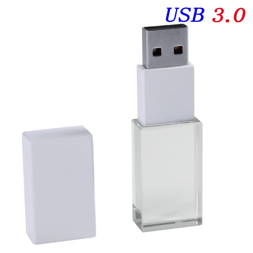 JASTER USB 3.0 Flash Drive Rose Gold Crystal Custom 3D Logo Pen Drive Wedding Cool Gift Pendrive Black Memory Stick 128GB 64GB
