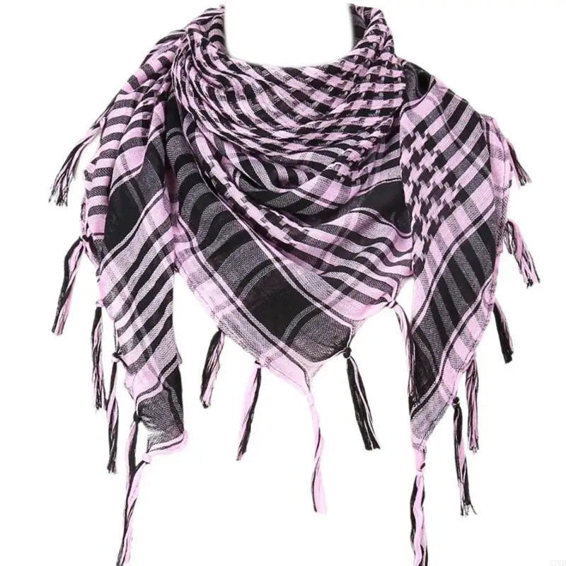 N7YD Desert Shemagh Scarf Soft Fringed Arab Headscarf Unisex Keffiyeh Bandana Unisex Headwrap Arabian Scarf Head Covering