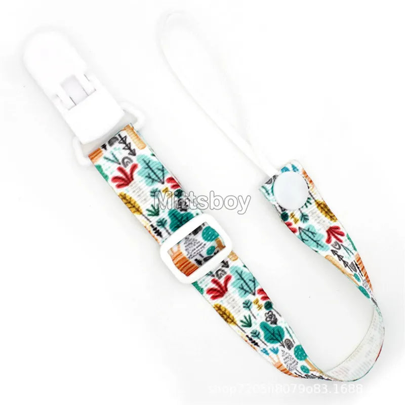 Fixed Button Baby Pacifier Clips Chains Ribbon Dummy Soother Holder Chains Anti-drop Buckle Strap for Pacifier Baby Feeding Gift