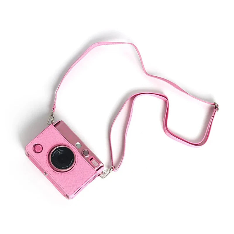 PU Leather Camera Bag  For Fujifilm Instax Mini EVO Instant Film Camera Soft Silicone Cover Bag with Shoulder Strap