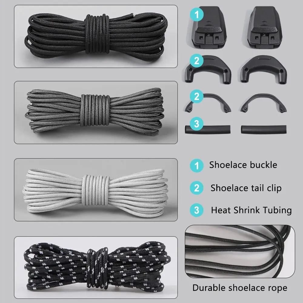 1Pair Without Ties Quick Lace Kit Round Tennis Creative No Tie Shoelaces Running Sneakers Shoelaces for Salomon Shoe Accessories