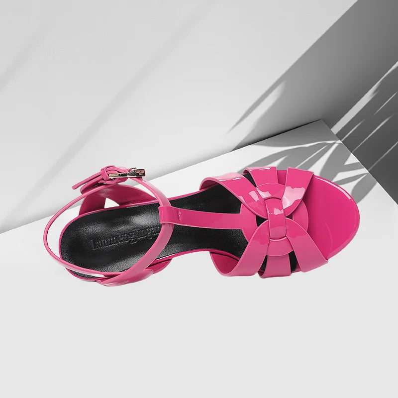 2024 New 10cm High Heel Sexy Fashion Fish Mouth Waterproof Platform Spring/Summer Fine Heel Sandals Steel Pole Dance Striptease