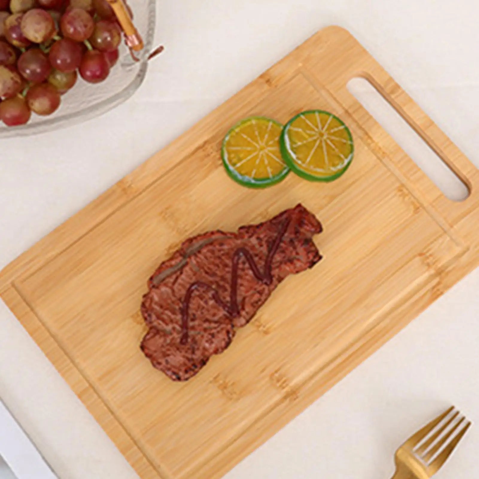Wooden Cutting Board Bamboo Food Cutting Table Kitchen Serving Board Thickened Chopping Panel for Meat Fruit Vegetables Bread