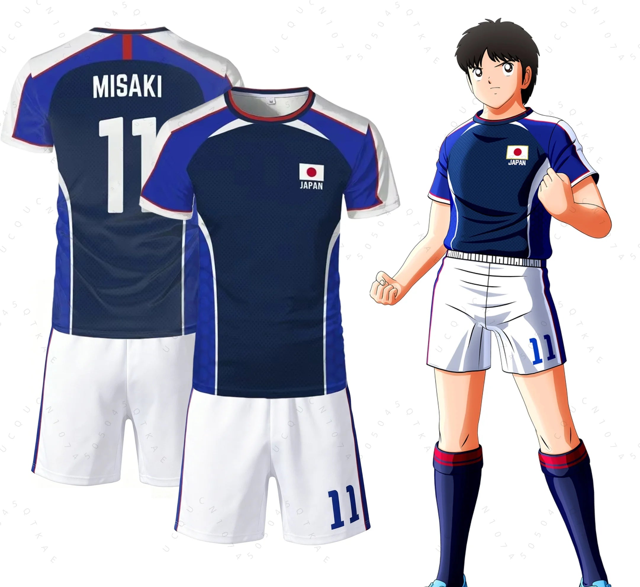 Piece Outfit Children Tracksuit Captain Tsubasa Football No.10 Print T Shirts Can Choose T-Shirts Or Shorts Kids Adult Clothes