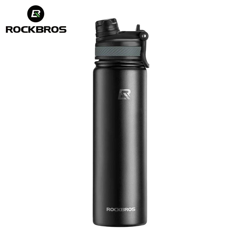 ROCKBROS Thermal Water Bottle Sports Water Bottle Non Slip Stainless Steel Cold And Hot Thermo Cup Cycling Hiking Equip