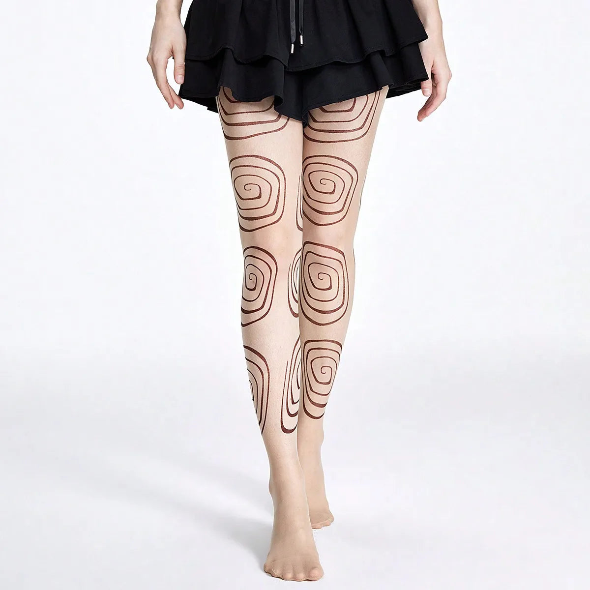 1 Fashionable and Sexy Circle Printed Silk Stocking, Women's Anti Hook Silk Stocking Pantyhose