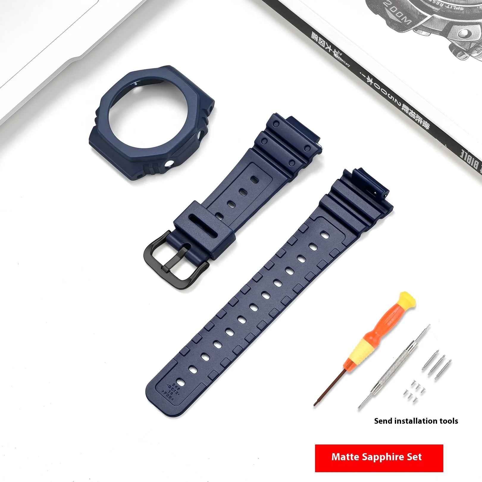 Case + Strap for Casio G-SHOCK GA-2100 GA-2110 Transparent Rubber Resin Watch Band Modified Quick Release Wrist Bracelet Shell