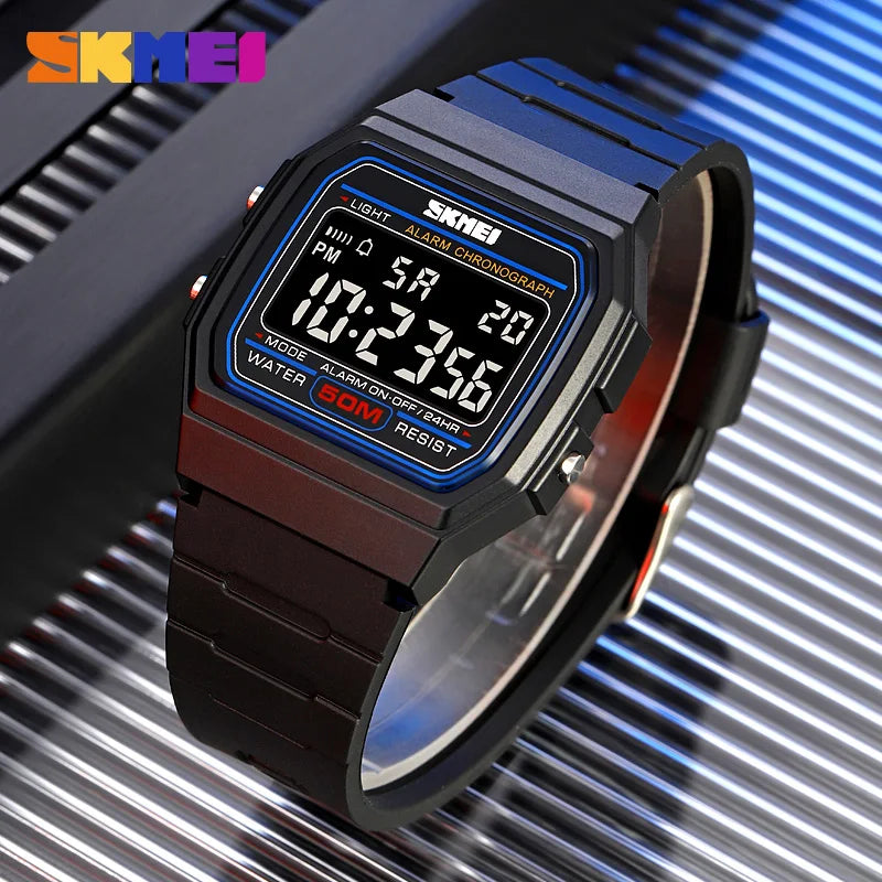 SKMEI 2042 Fashion Sports Black Watch for Men Chrono Military LED Display Mens Digital Wristwatches Date Week Clock reloj hombre