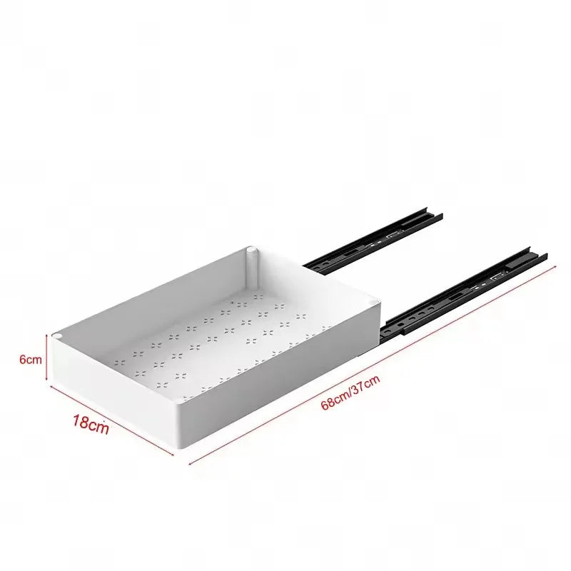 1-2pcs Kitchen Organizer Pull Out Cabinet Storage Rack Drawer Type Storage Tray with Slide Rails Cabinets Organizer for Pantry