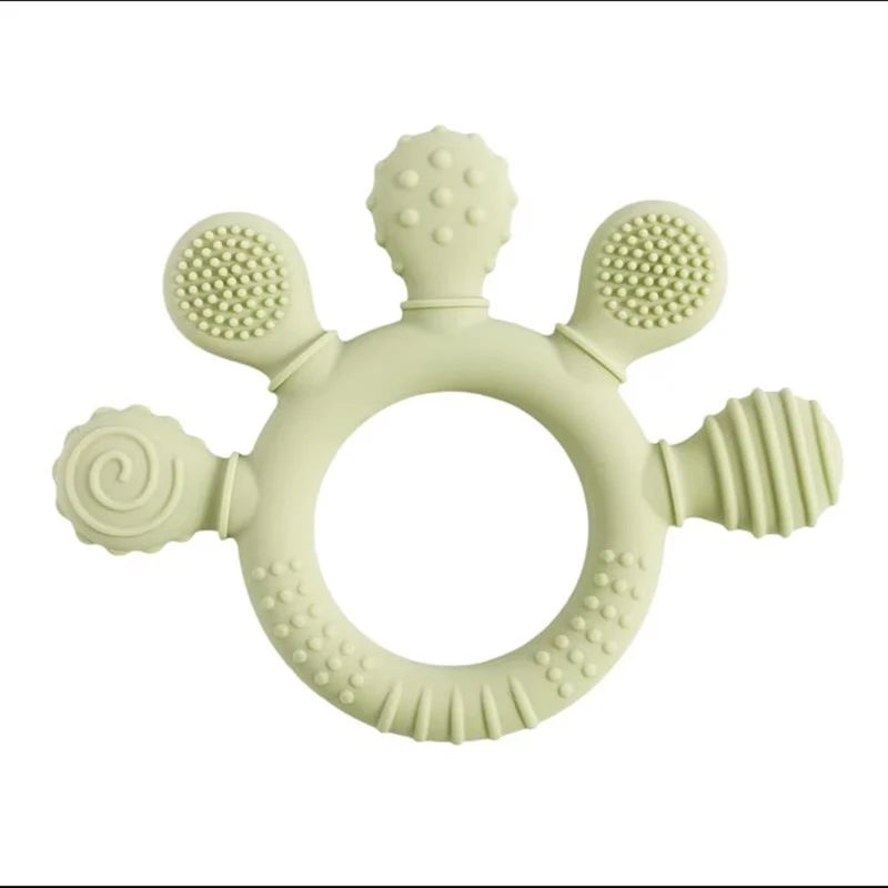 BPA-Free Baby Dinosaur Silicone Teether Sensory Toy Easy to Grip Infant Care Food Grade Baby Toy Newborn Gift Babies Accessory