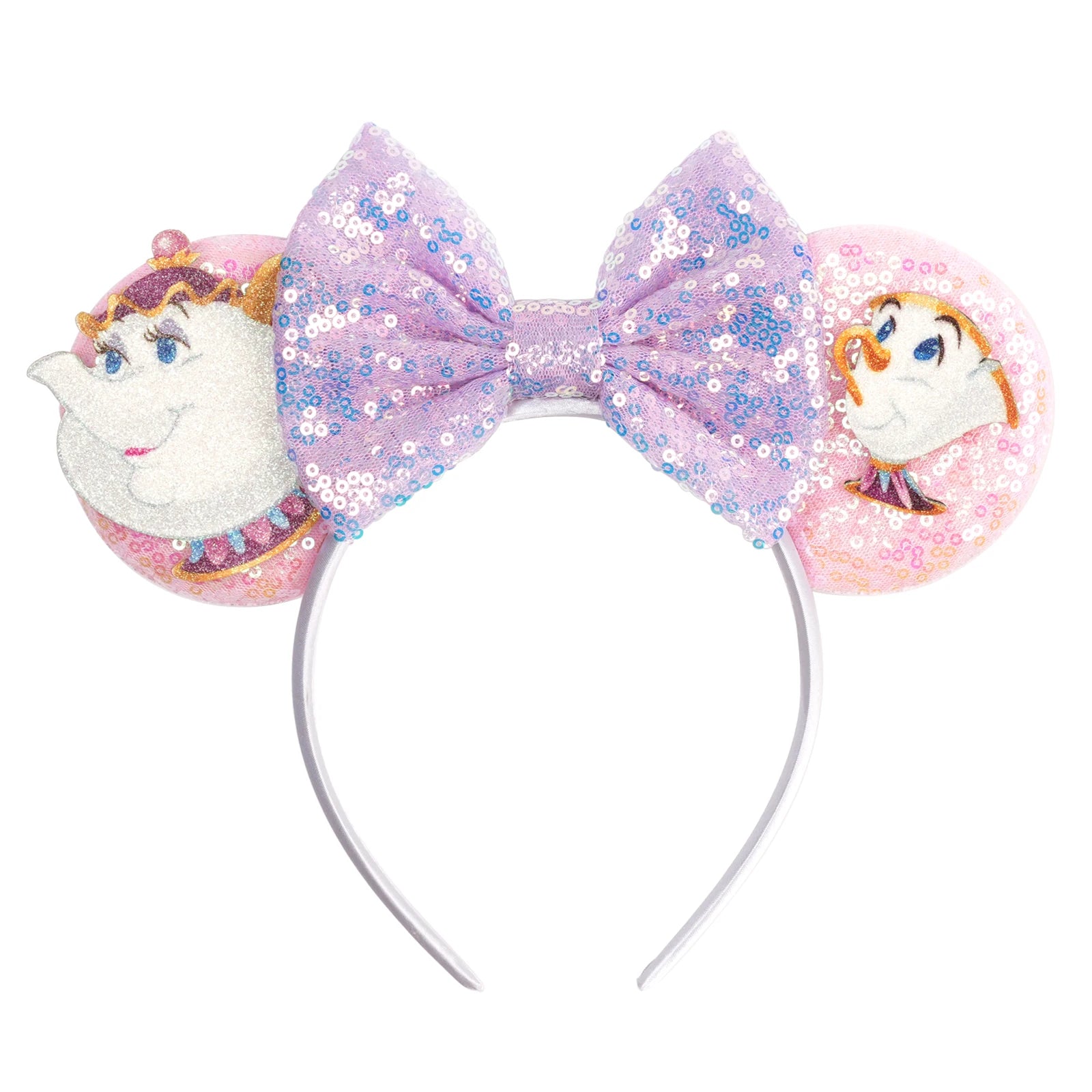 2025 New Style Mickey Minnie Ear Headband Sequin Bows Girl Adult Kids Halloween Party Cosplay Hair Accessories Princess Hairband