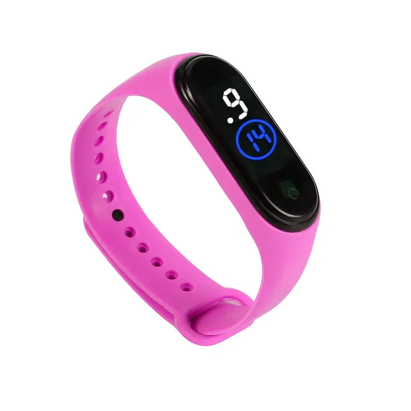Waterproof Kids Sports Watch Children Smart Touch Screen LED Digital Watch Two Tone Silicone Strap Men Women Watch Student Clock