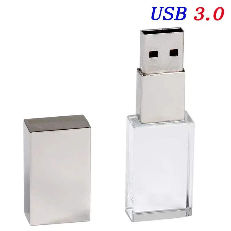 JASTER USB 3.0 Flash Drive Rose Gold Crystal Custom 3D Logo Pen Drive Wedding Cool Gift Pendrive Black Memory Stick 128GB 64GB