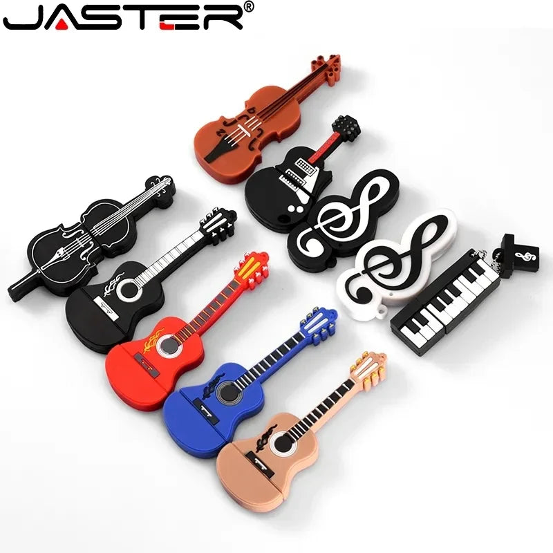 JASTER Music Model USB Flash Drive Guitar Pen Drive Violin Pendrive Cello Memory Stick Beth U Disk Free Key Chain 16GB 32GB 64GB