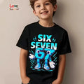 Boys T Shirts 6 To 7 Years T-Shirt 67 Number Print Casual Italian Brainrot Summer Top Suitable for Funny Gift for Casual Attire
