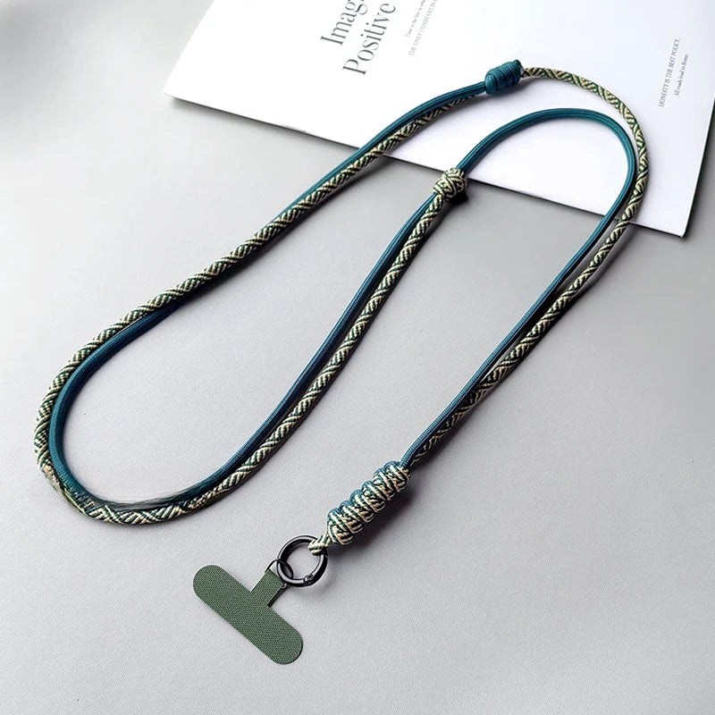 Braided Phone Lanyard Long Crossbody Shoulder Strap Adjustable Outdoor Sports Mountaineering Rope Anti Loss Neck Phone Strap