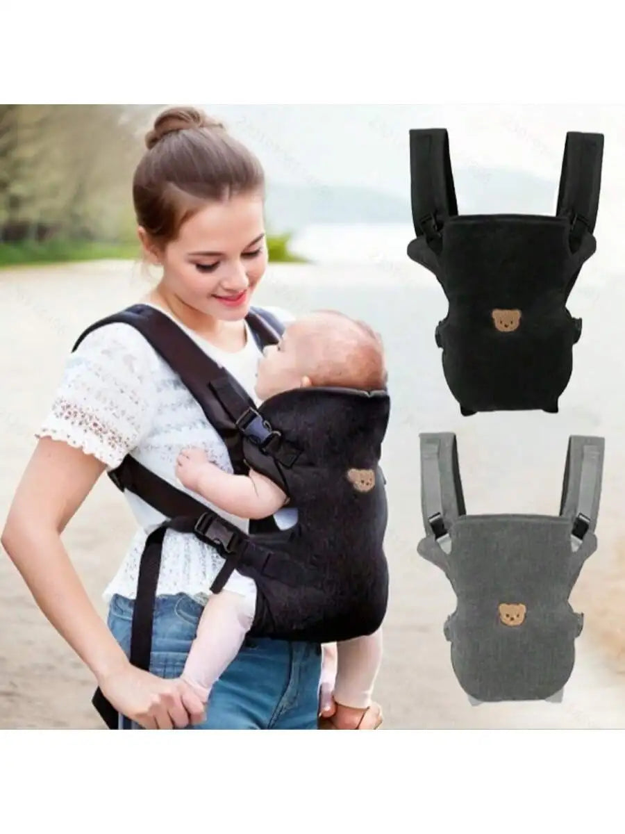 1-Piece Ergonomic Multifunctional Baby Carrier - 4-in-1 Portable Baby Travel Gear, with Adjustable and Comfortable Front and Back Straps, the Perfect Baby Shower Gift for Your Baby.