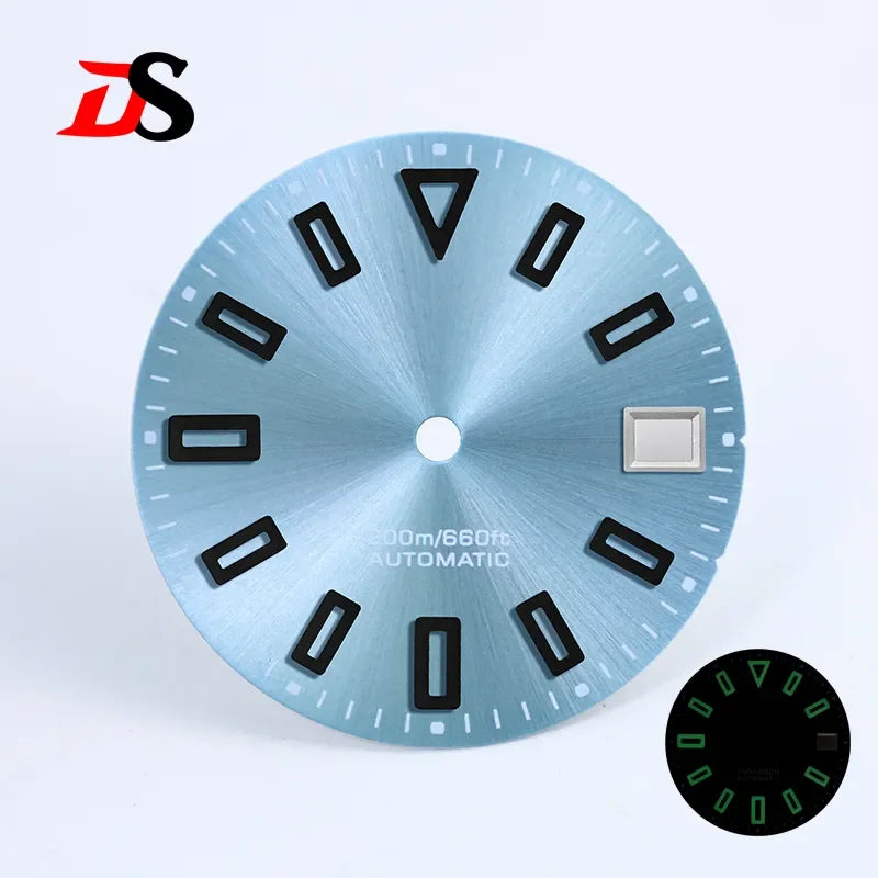 NH35 Dial Matte Dial Hollow Index 28.5mm BGW9 C3 Lume for NH35/NH34 Movement Custom Logo Watch Accessories