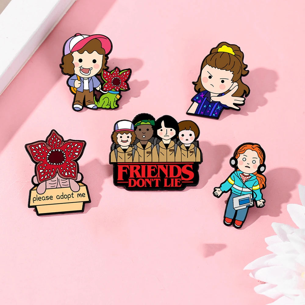 9pcs Set Cute King Cannibal Flower Cartoon Enamel Pins Collection Lapel Brooches for Backpacks And Costumes Jewelry Gift Ideas