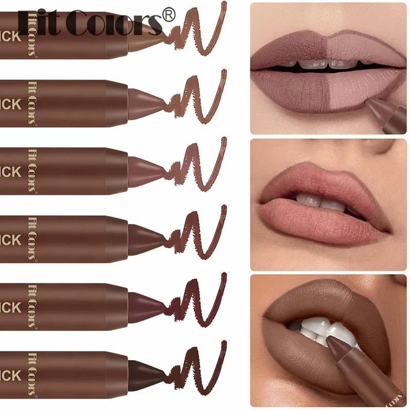 Matte Lipstick Makeup Velvet Lip Liner Crayon Sexy Brown Red Chocolate Tint Lipstick Lip Contouring Lipliner Outline Cosmetic