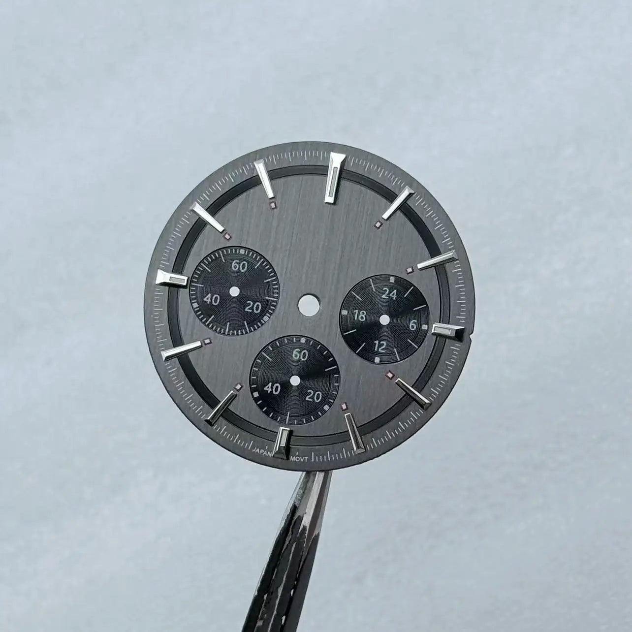 29.5mm/32.5mm No logo Sunburst Watch Dial For Seiko VK63 Longines Conquest Chronograph Quartz Movement Green Lume Mod Parts Case
