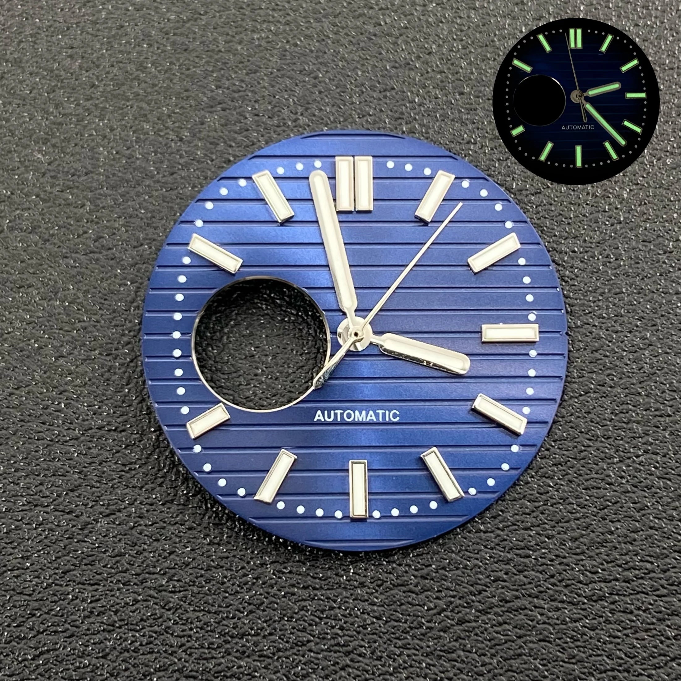 N30.5MM Dial Nautilus No Logo Watch Dial Green Luminous With Hands Suitable for NH38 Movement Modification Repair Accessories