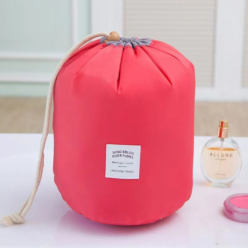New Cosmetic Bag Fashion Round Waterproof Makeup Bag Travel MakeUp Organizer Female Storage Toiletry Kit Case,ylon High Capacity