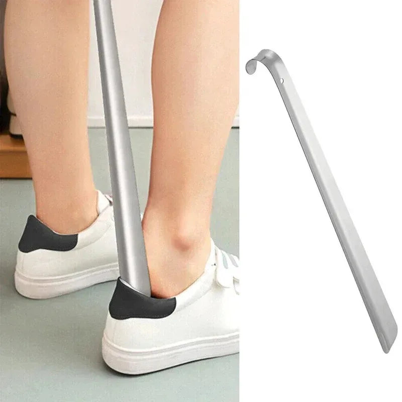 52cm Extra Long Stainless Steel Silver Metal Shoehorn Shoe Lifter Aid Slip-On Shoe Pulling Tool for Easy Shoe Removal