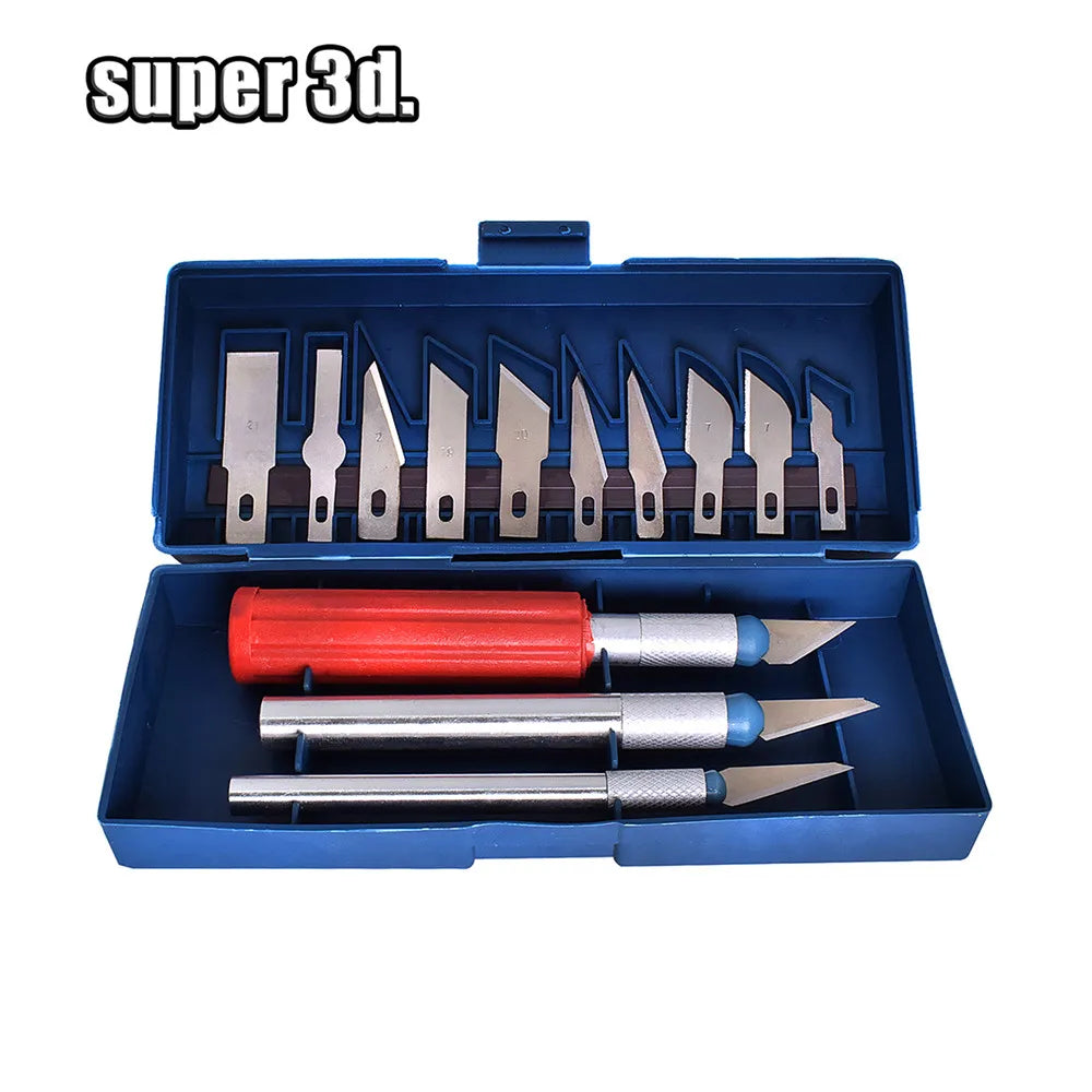 Deburring Tool Kit Engraving Blades Knife Carving Tool DIY 3D Printer Part 3D Model File Cutter Scraper Material Removal Tools