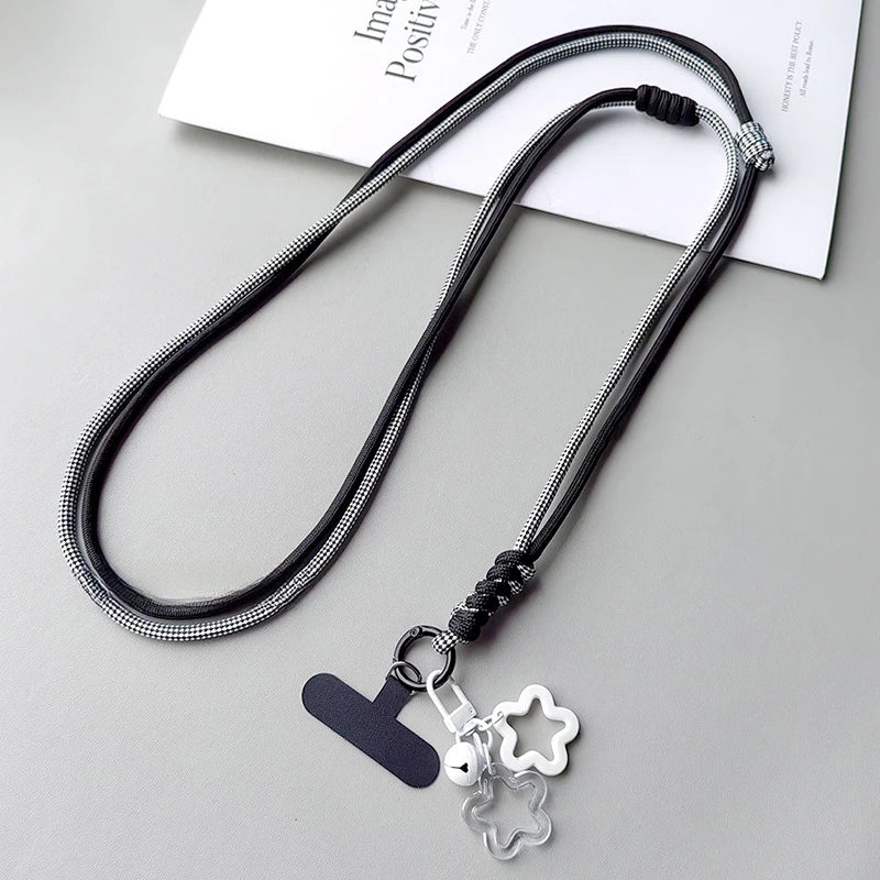 Braided Phone Lanyard Long Crossbody Shoulder Strap Adjustable Outdoor Sports Mountaineering Rope Anti Loss Neck Phone Strap