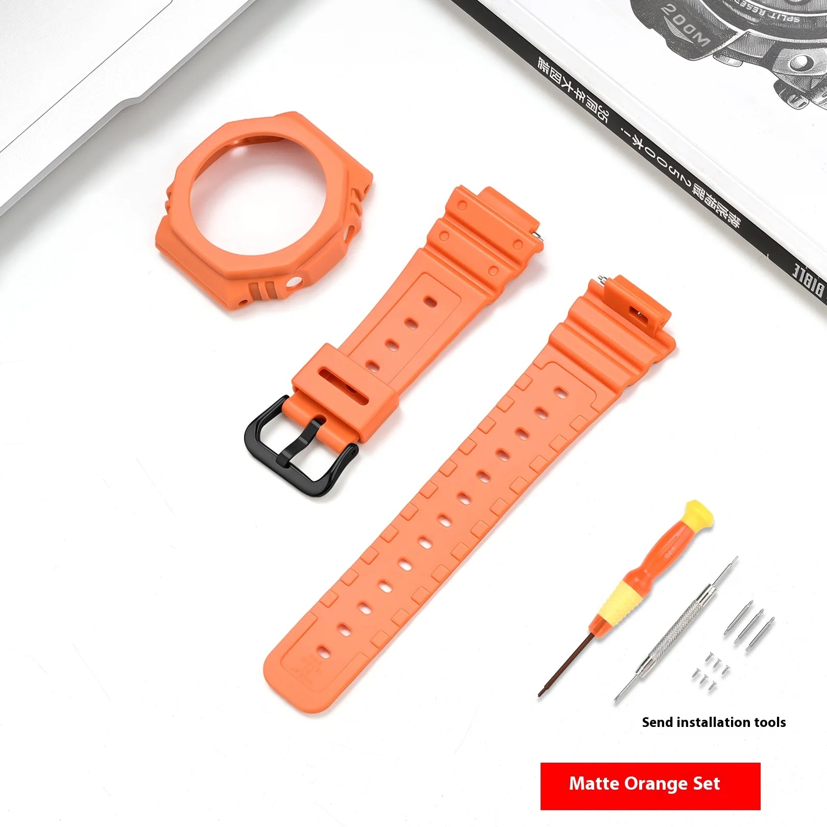 Case + Strap for Casio G-SHOCK GA-2100 GA-2110 Transparent Rubber Resin Watch Band Modified Quick Release Wrist Bracelet Shell