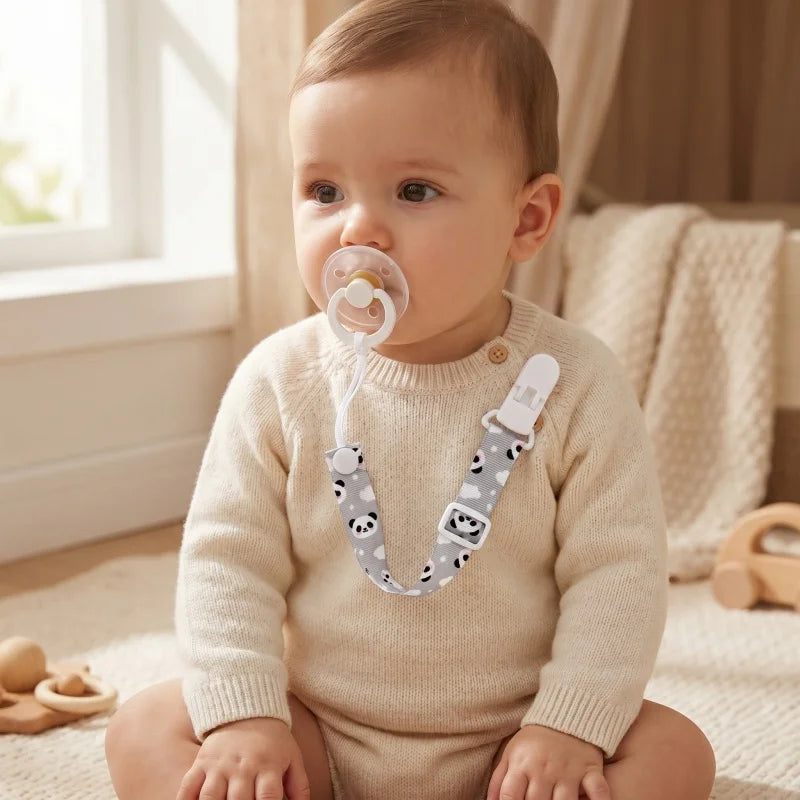 Fixed Button Baby Pacifier Clips Chains Ribbon Dummy Soother Holder Chains Anti-drop Buckle Strap for Pacifier Baby Feeding Gift