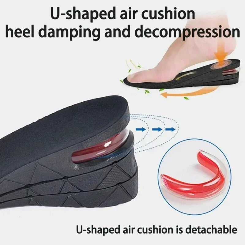 Height Increase Insole Adjustable Height Insole Height Increasing Shoe Inserts Air Cushion Shock Absorbing Shoe Pads 3/5/7/9cm