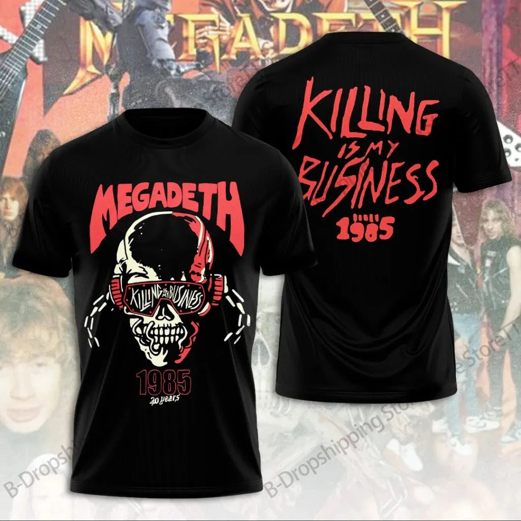 Mens T Shirt Rock Megadeth Band 3D Print T-shirt Men Fashion Short Sleeve Tops Tees Kids Clothing Punk Hip Hop Harajuku Tops