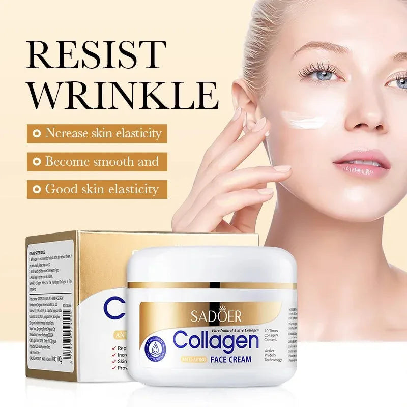 SADOER Collagen Firming Face Cream Skincare Moisturizing Hydrating Beauty Face Creams Faical Cream Beauty Face Skin Care Product