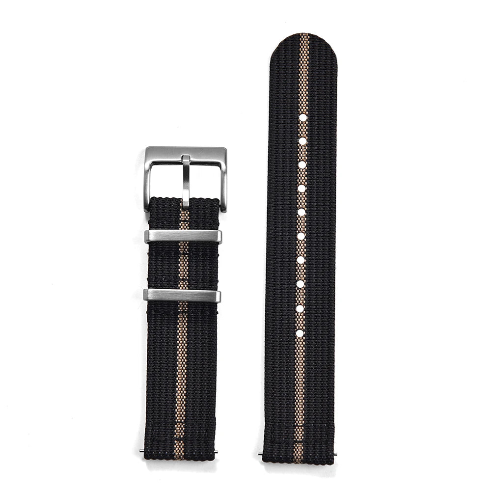 MZDTIMK Sailcloth Nylon Ribbed Strap 18mm 20mm 22mm New Design Quick Release Military Ribbed Nylon Watch Bands